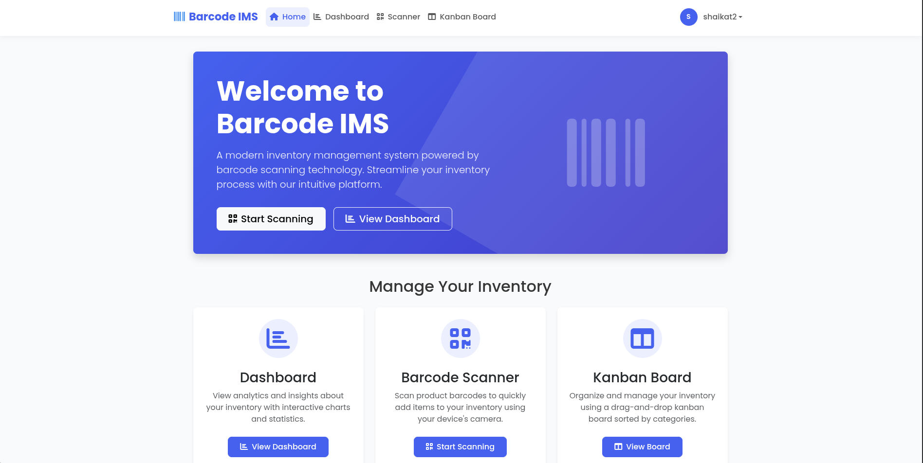 Kanban Style Barcode IMS